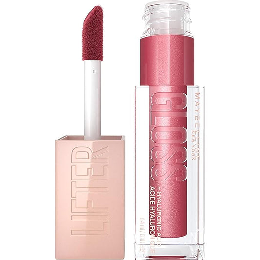Maybelline Lifter Gloss, Hydrating Lip Gloss with Hyaluronic Acid, High Shine for Plumper Looking Lips, Ruby, Berry Neutral, 0.18 Ounce
