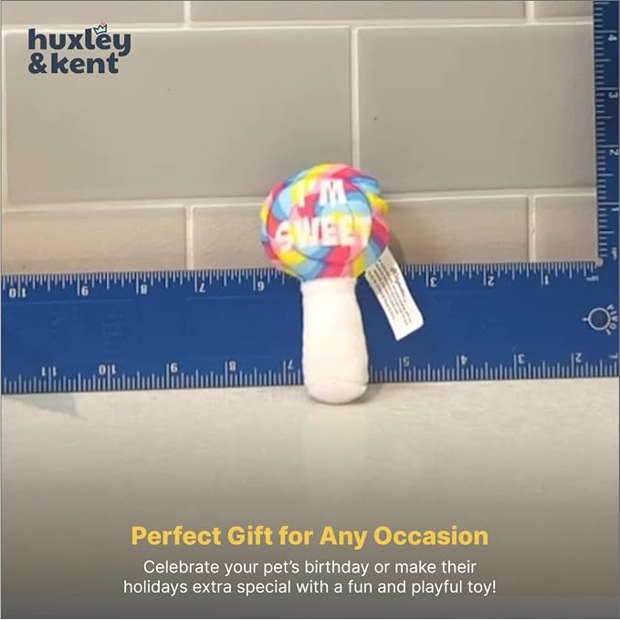 Huxley & Kent Plush Crinkle Catnip Cat Toy, I'm Sweet Lollipop