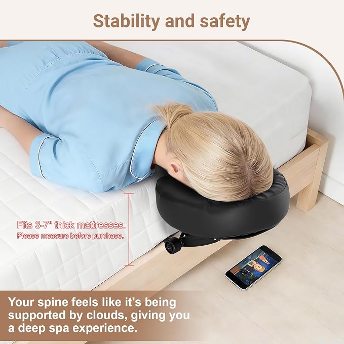 Universal Adjustable Massage Table Face Cradle & Headrest, Memory Foam Face Pillow Cushion for 3-7 Inch Mattress Massage Table Headrest for Eye Surgery Recovery Salon SPA Massage Bed