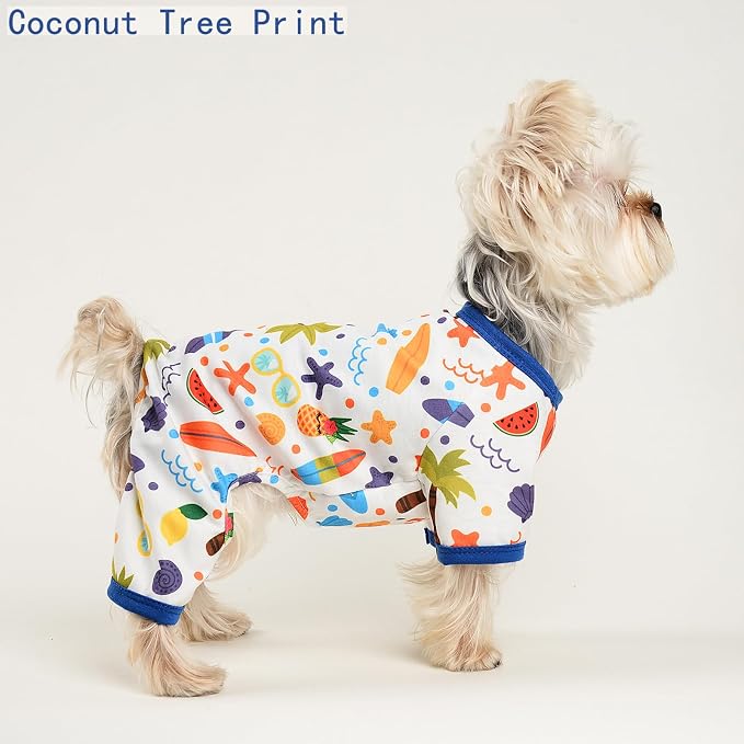 Dog Pajamas for Small Dogs Boy Girl, Dog Clothes Tiny Chihuahua Yorkie Spring Summer Shirt, Cute Puppy Outfit Pjs Jumpsuit Cat Onesie Apparel Pet Clothes