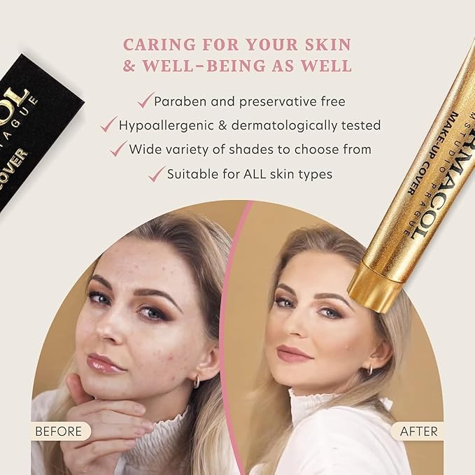 Dermacol - Full Coverage Matte Foundation with SPF 30, Waterproof Makeup Foundation for Oily Skin, Acne, & Under Eye Bags, Long-Lasting Makeup, 30g - Shade 223