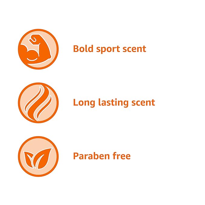 Amazon Basics Men's Body Wash, Sport Scent, Paraben and Phthalate Free, Refreshing Clean, 18 Fluid Ounce, 6-Pack