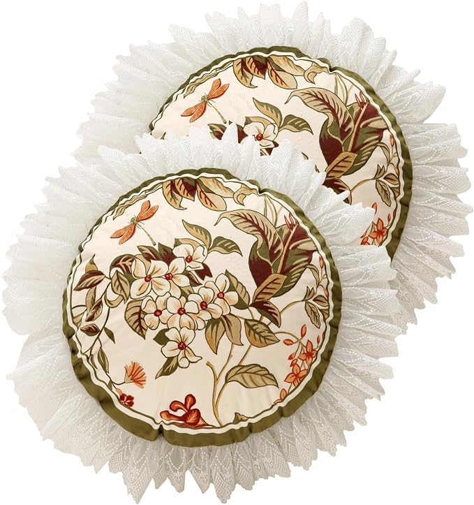 Designer Velvet Throw Pillow Covers,Set of 2,Diameter 16"-Grace D | Pillow Cover,Concealed Zipper Design,Dragonfly Pattern,Sofas,Bedroom,Living Room,Lounge Chairs,All Season Home Decor