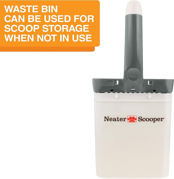 Neater Pet Brands Neater Scooper Standard Litter Scoop, 60 Refill Bags – Mess-Free Cat Litter Scooper with Bag, Spill-Proof Kitty Box Sifter, Bin Doubles as Scoop Holder, for Single-Cat Households
