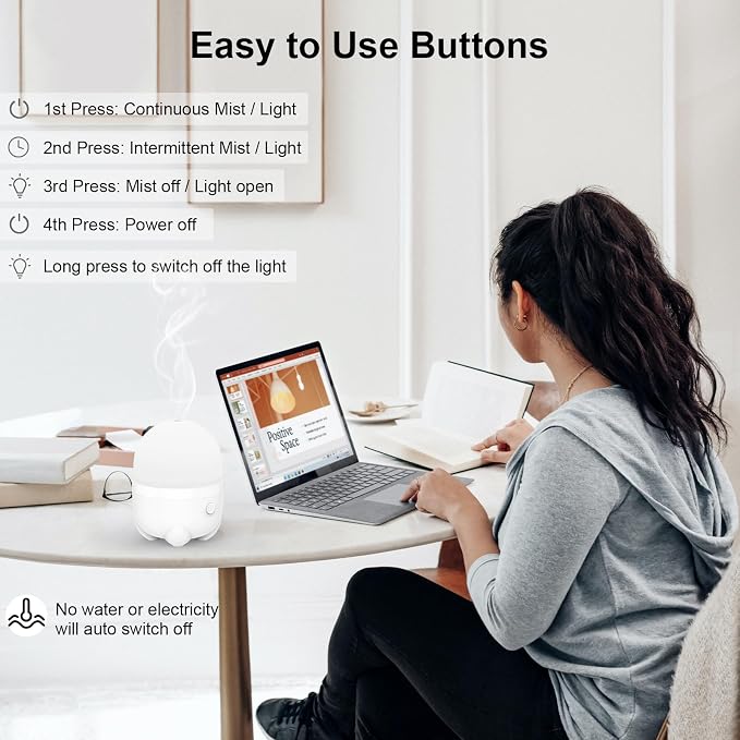 Marchred 150ML Cordless Essential Oil Diffuser, Rechargeable Battery Powered Diffuser, Small Portable Aromatherapy, 6 Hours Works with 7 LED Color Changing Lights