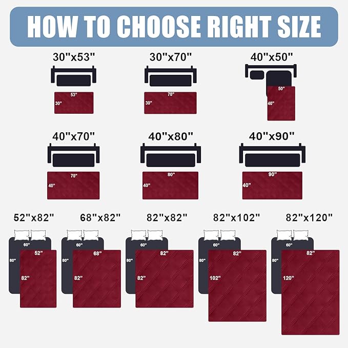 Smiry Waterproof Dog Bed Cover, Reversible Pet Blanket for Sofa Couch | Soft Washable Dog Blanket, Leakproof Couch Cover for Dogs Cats & Furniture Protection, 68x82, Wine Red/Beige