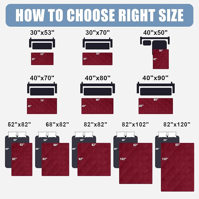Smiry Waterproof Dog Bed Cover, Reversible Pet Blanket for Sofa Couch | Soft Washable Dog Blanket, Leakproof Couch Cover for Dogs Cats & Furniture Protection, 40x70, Wine Red/Beige