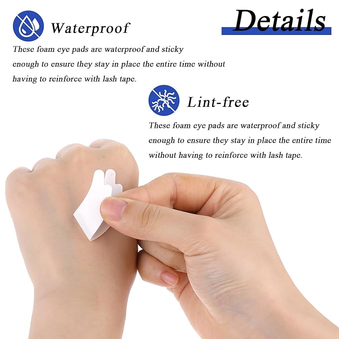 Eye Pads Lash Extensions, 100 PCS Non-lint Foam Eye Pads Eyes Patches Eyelash Lift Pad Sticky Under Eyes Pad for Home Salon Lash Extensions Perming Tinting Lifting