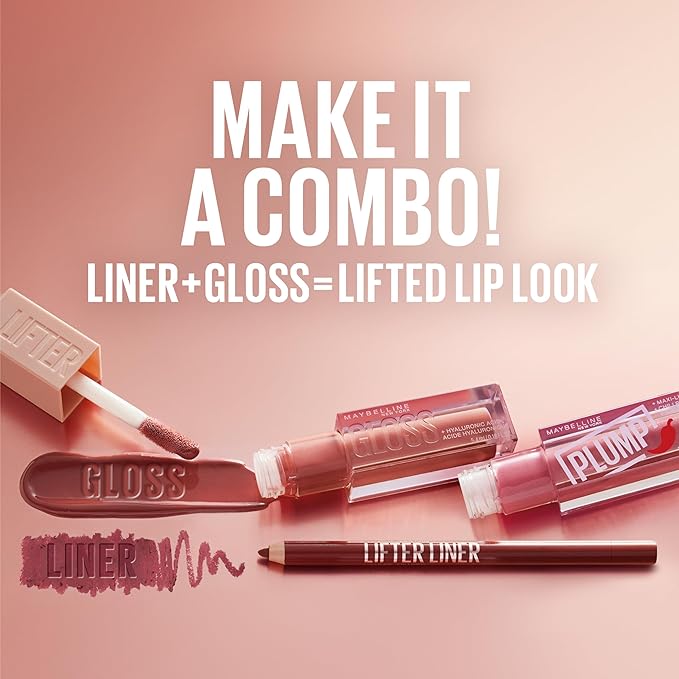 Maybelline Lifter Gloss, Hydrating Lip Gloss with Hyaluronic Acid, Moon, Nude Pink, 0.18 Ounce | Hydrating Lip Gloss