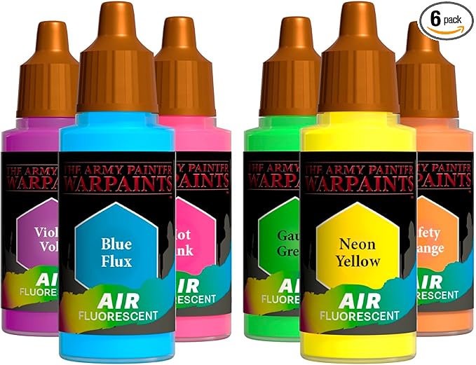 The Army Painter, Air Triads Fluorescents - Airbrush-Ready Paint with 6 x 18 ml Pre-thinned Acrylic Spray Paints - Paint Sprayer Paints for D&D & Warhammer Miniatures