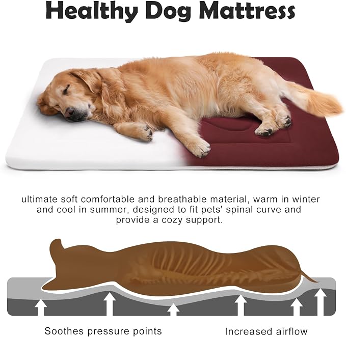 Medium Dog Bed Crate Mat 36 in Non-Slip Washable Soft Mattress Kennel Pads