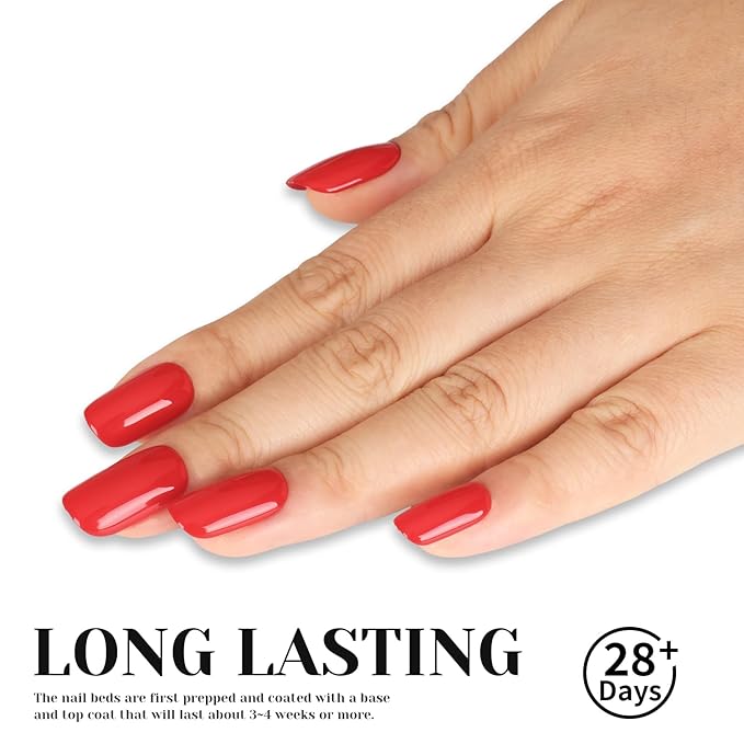 Deep Red Gel Nail Polish, UV/LED Soak Off Christmas Red Gel Polish for Manicure Salon or DIY Nail Art at Home,Fall Winter Color, 0.5 fl.oz - GP0053