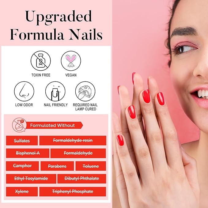 AIMEILI Gel Nail Polish Set Hema Free 12 Colors Nude Baby Pink Purple Soak Off U V LED Nail Art Manicure Salon DIY at Home for Women - Kit 42
