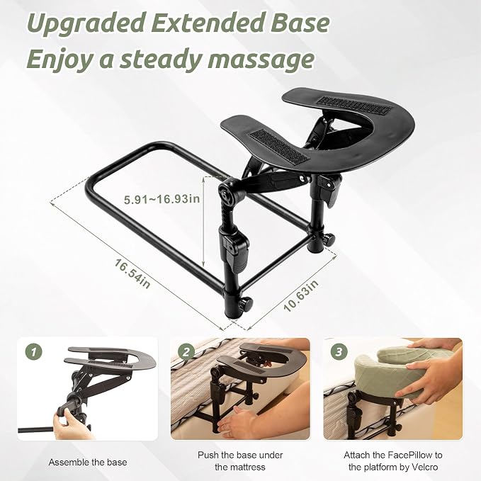 Massage Headrest for Bed, Adjustable Massage Face Cradle at Home, Portable Massage Table Kit for Sleeping Mattress, Face Down Pillow After Eye Surgery
