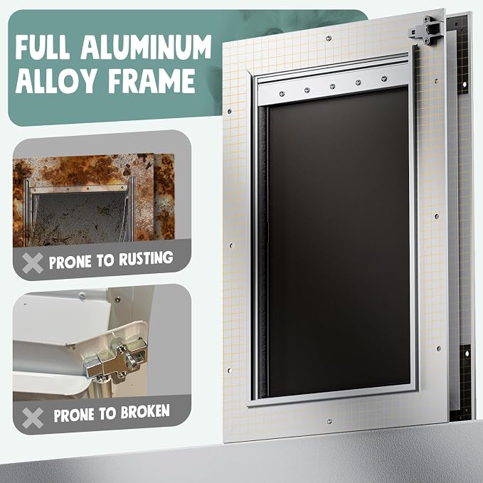 3-Flap XL Dog Door for Door, All Aluminum Doggy Door for Exterior | Insulated Flap, Thermal Insulation, Energy Efficient, Durable Rust Resistant, Closing Panel, Safety Locks, Pets Up to 220lb
