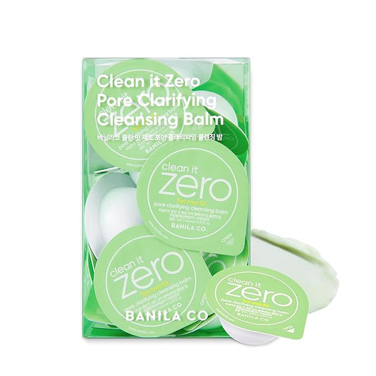 BANILA CO Clean It Zero Pore Clarifying Cleansing Balm Travel Kit | Travel-Friendly Cleanser for Oily & Acne-Prone Skin | 16 Pods of Vegan, Hypoallergenic Balm with AHA-PHA & Tea Tree (3ml x 16 Pods)