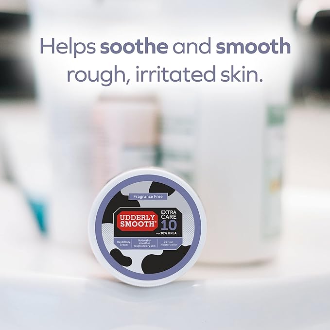 Udderly Smooth Extra Care Hand, Body & Foot Cream with 10% Urea, Daily Moisturizer to Restore Dry or Irritated Skin, Dermatologist Tested, 8 Oz, 2 Pack