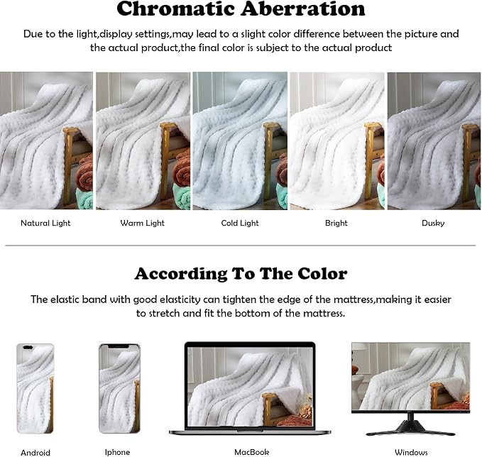 NEWCOSPLAY 3D Waffle Checkered Flannel Queen Blanket, White, 90"x90" | Super Soft Cute Lightweight Decorative Premium Silky Fleece Blanket for Couch Sofa Bed, Gift for Women Men, All Season Use