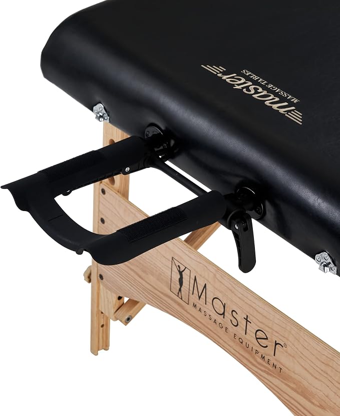 Master Massage Gibraltar Olympic LX Portable Massage Table Extra Wide for Larger Clients - Supports Weight Up to 800lbs - Tattoo Spa Salon Facial Beauty Bed, Lash Tables, 32" Width, Black