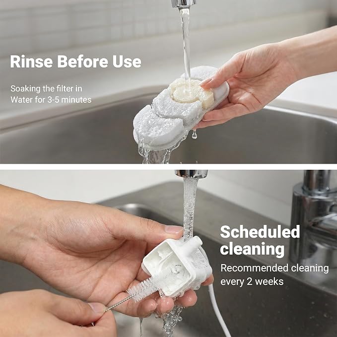 Dog Water Fountain Filter 12-Set, 12L/15L/18L Stainless Steel Dog Water Bowl Dispenser Filters, Pet Water Fountain Filters Set, 12 Filters and 12 Sponges