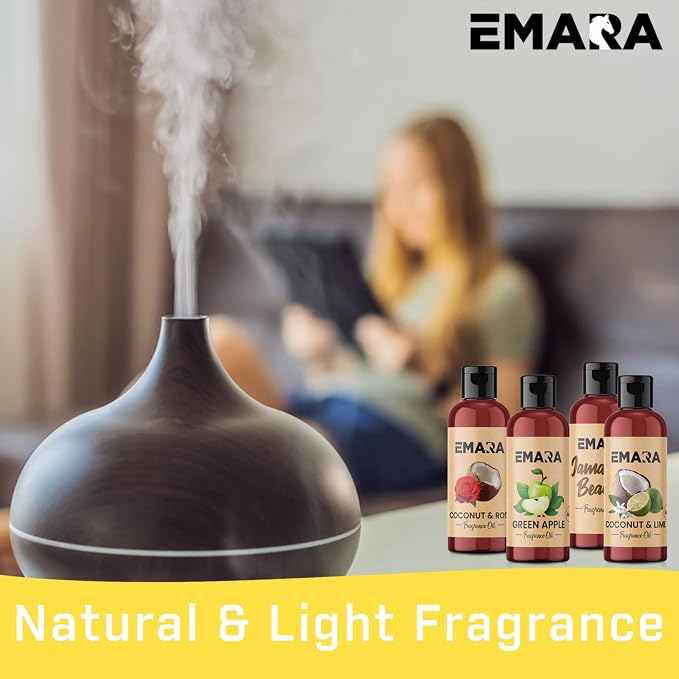 EMARA All Natural Fruity Coconut & Lime Essential Oil for Diffusers, Skin Care, Aromatherapy Fragrance Oil, Organic Therapeutic Grade 4 fl oz