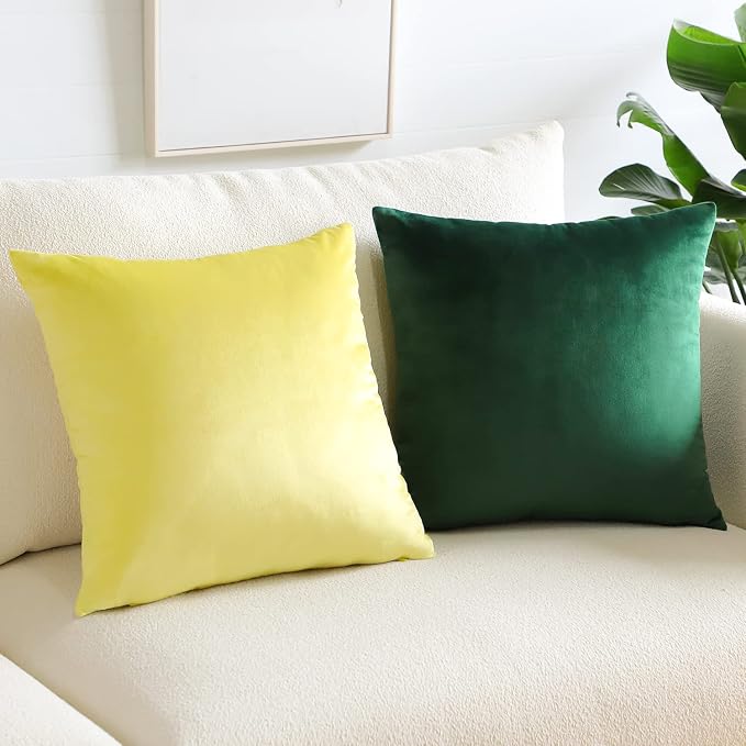 Artscope Luxury Velvet Pillow Covers Super Soft Decorative Square Throw Pillow Covers Case Cushion Covers for Sofa Couch Bedroom Car Decor 24x24 Inch Army Green