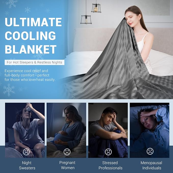 Elegear Double-Sided Cooling Blanket for Hot Sleepers, King, Arc-Chill 3.0 | Q-Max>0.5 Cooling Fabric, Absorbs Heat to Keep Body Cool, Breathable Summer Blankets for Night Sweats & Menopause, 108"x90"