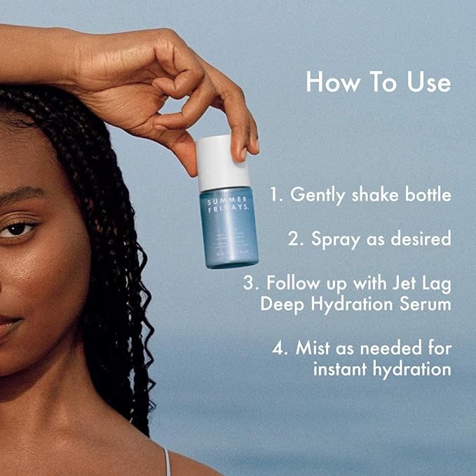 Summer Fridays Jet Lag Skin Soothing Hydration Face Mist - Ultra-Fine Facial Spray & Hydrating Mist to Comfort, Soothe & Help Provide Protective Moisture Barrier Support for Glowing Skin (1.7 Fl Oz)