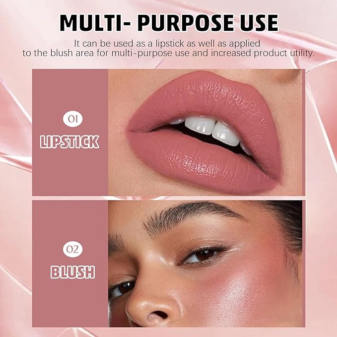 Matte Lip Gloss, Lip Gloss Silky Smooth Finish, Lipgloss Makeup Colorful and Creamy Texture, Lipstick for Every Occasion, Lip Oil Moisturizing and Hydrated #01