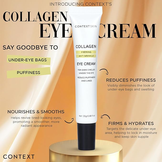 CONTEXT SKIN Collagen Eye Cream - Hydrating Under Eye Treatment for Dark Circles & Puffiness - Anti-Aging Formula that Firms, Smooths Fine Lines & Revitalizes - 0.88 Fl oz Jar