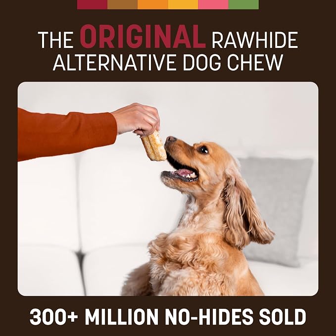 Earth Animal No Hide Dog Chews - Rawhide Free Small Rolls 2 Count Beef | Small Rolls Beef Flavored Natural Rawhide Free Long Lasting Dog Chews - Pet Treats for Small Dogs