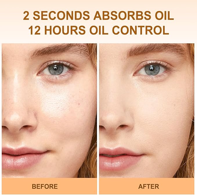 Face Oil Blotting Cushion Instead of Oil Blotting Paper Sheets for Oily Skin, Oil Absorbing Liquid Mattifying Cushion, Moisturizing & Smoothing Pores with Natural Tea Tree, Oil control for Make Up