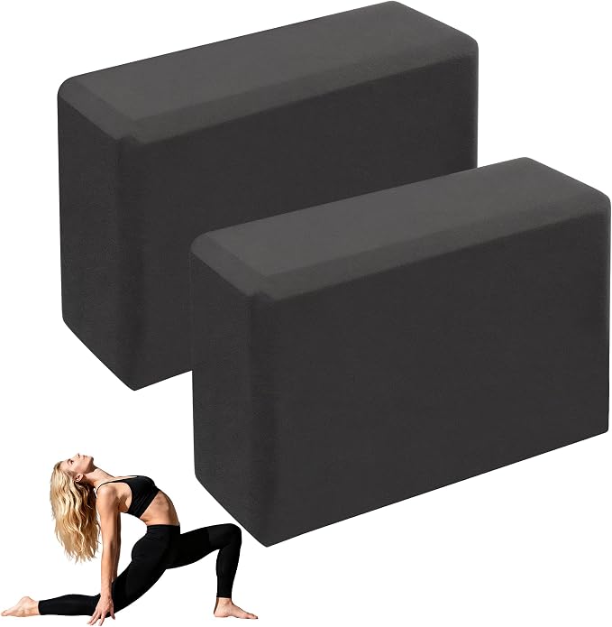 Leikefitness Yoga Blocks 2 Pack,Lightweight-High Density Eva Foam Soft Non-Slip for Yoga, Pilates, Meditation 9"×6"×3"