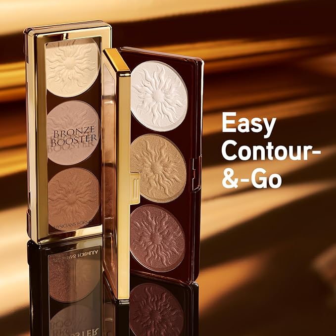 Physicians Formula Bronze Booster Highlight & Contour Palette with Brush, Blendable & Buildable Finish - Matte Sculpting