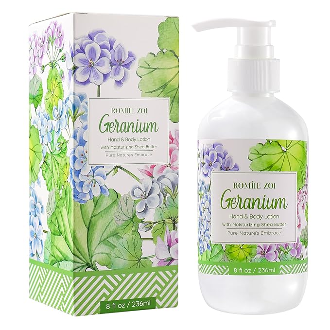 ROMIIE ZOI Daily Hand & Body Lotion with Moisturizing Shea Butter - Geranium - 236 ML / 8 FL OZ