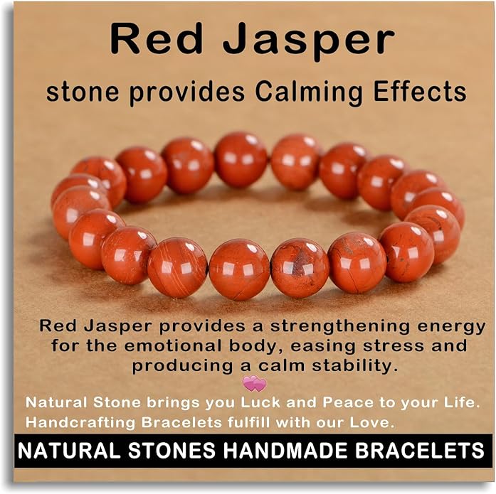 AD Beads Handmade Gemstone Stretch Elastic Bracelet Crystal Healing Reiki Nature's Beauty and Spiritual Essence Unisex