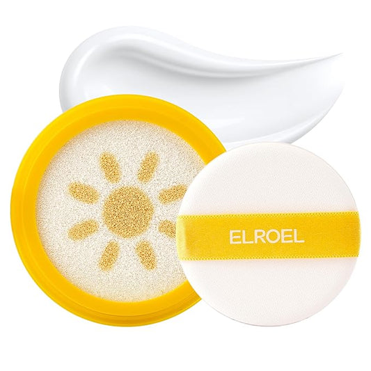 Pang Pang Sun Cushion Plus Refill - Korean Hypoallergenic & Cooling Face Sunscreen with Puff Sponge - Broad Spectrum SPF50+ PA++++ (0.53 oz)