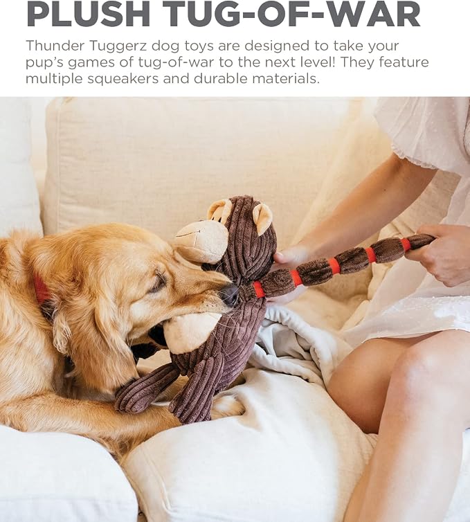 Outward Hound by Charming Pet Thunda Tugga Gorilla Plush & Squeaky Dog Tug Toy