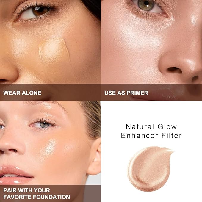 Skin Glow Tint Foundation,Natural Radiant Longwear Filter Effect Silk Perfect Glow Flawless Foundation. (03 Medium)