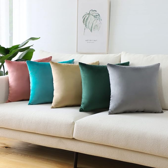 Artscope Luxury Velvet Pillow Covers Super Soft Decorative Square Throw Pillow Covers Case Cushion Covers for Sofa Couch Bedroom Car Decor 16x16 Inch Turquoise