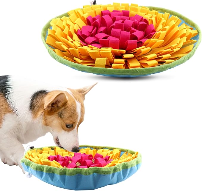 JIANWEI Pet Snuffle Mat for Dogs, Dog Digging Toys, Dog Treat Dispenser Indoor Outdoor Stress Relief, Interactive Dog Toy for Dogs Slow Eating and Mental Stimulation(Colorful)