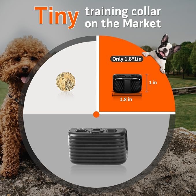 Lightweight Dog Training Collar with Remote for Small Dogs 5–15 lbs, Medium & Large Dogs, 1300FT Range, Waterproof, Rechargeable Training Device (Black)