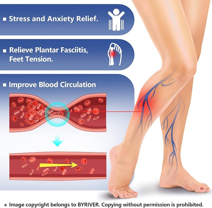 BYRIVER Plantar Fasciitis Relief Foot Massager, Acupressure Slippers Slides for Men Women, Reflexology Massage Flip Flops Shoes Sandals, Improve Circulation Relaxation Gifts for Mom dad (03S)