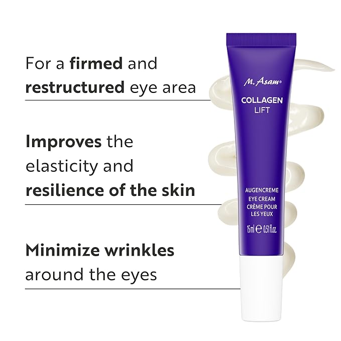 M. Asam COLLAGEN LIFT Eye Cream (15ml) – Anti Aging Skincare for Wrinkles and Fine Lines, Vegan Under Eye Cream for Mature Skin, Caffeine Treatment for Firmness and Hydration, Skincare Essential