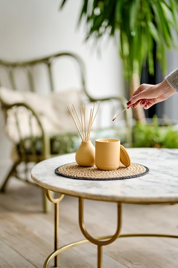 Mayan Vanilla Aromatherapy Candle – Vanilla, Coconut & Palo Santo Scented Candle, Plant-Based Wax, 9.8 oz, 50 Hour Burn Time, Warm & Tropical Candle