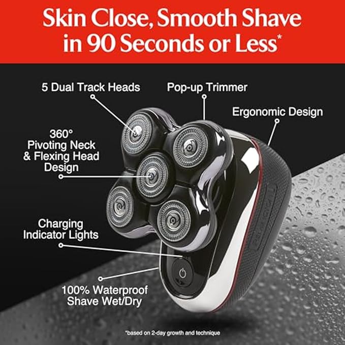 Remington Balder Boss Electric Razor for Head XR7120 - Premier Wet/Dry Bald Head Shaver, Japanese Steel Blades, Cordless Rechargeable, Effortless Head Shaving with Precision Dual Track Heads
