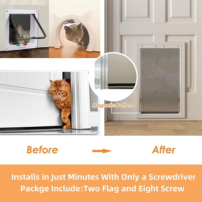 MIAOTONG 2 Pack Weatherproof Medium Dog Door Replacement Flaps with Screws | Pet Door Replacement Flap Compatible with PetSafe Freedom PAC11-11038,Measures 13 1/8”x 24 7/8”, Weather-Proof & No Warped