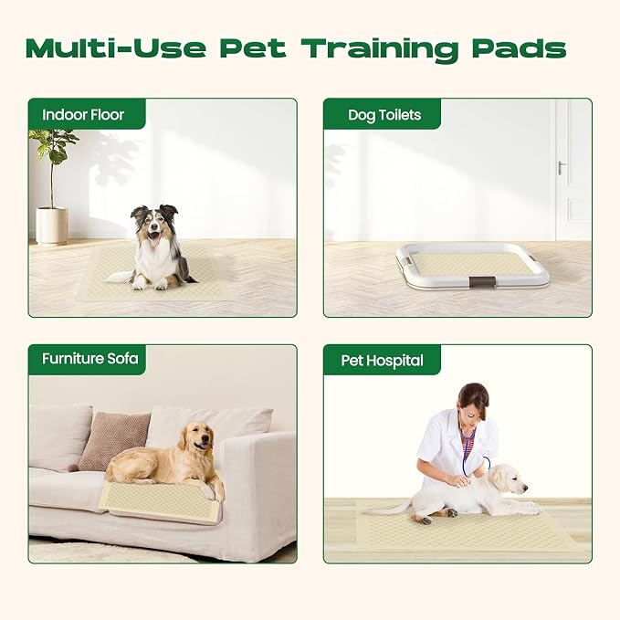 Bamboo Small Puppy Pads Pee Pads for Dogs 22"x22" 30 Count | Training Pads Deodorizing Leakproof Quick Drying Dog Pee Pads Super Absorbent Disposable Puppies