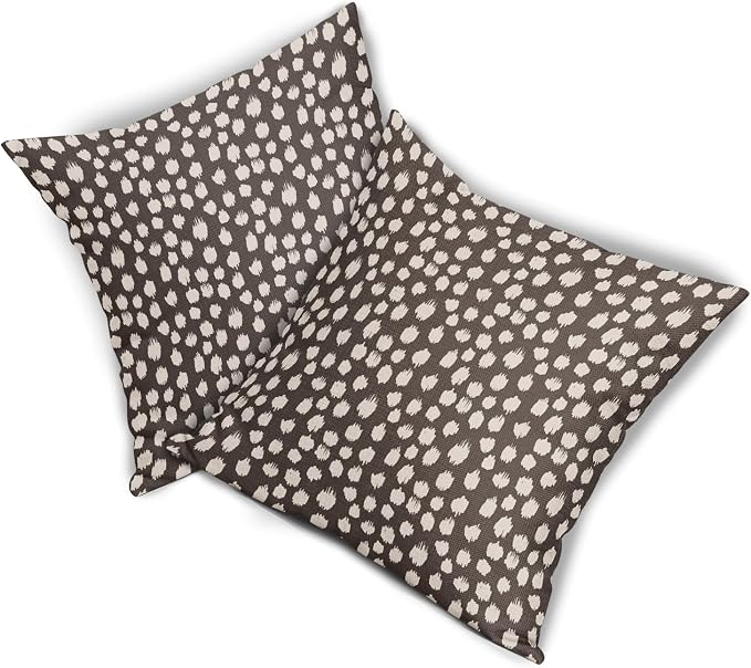 Sweetshow Dark Brown Cream Dots Pillow Covers 20x20 Set of 2 Boho Design Polka Dot Throw Pillows Modern Trendy Print Outdoor Decorative Pillowcase Square Linen Cushion Cases Decor for Sofa Couch Bed