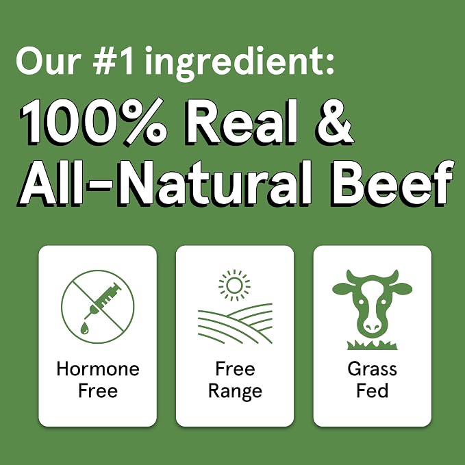 TRMC Real Meat Dog Treats - 12oz Bag of Bite-Sized Air-Dried Beef Jerky for Dogs - Grain-Free Jerky Dog Treats Made up of 95% Free-Range, Grass Fed Beef - All-Natural High Protein Dog Treats